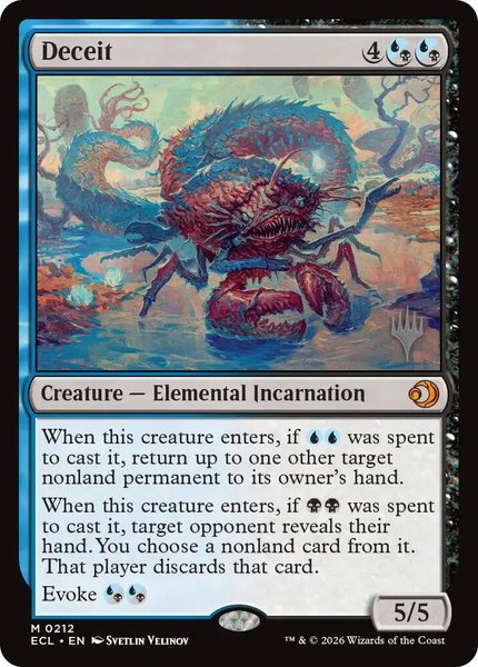 Deceit trading card from Promo Pack: Lorwyn Eclipsed Deceit - Promo Pack: Lorwyn Eclipsed Magic: The Gathering trading card