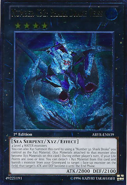 Number C32: Shark Drake Veiss (UTR) - Abyss Rising YuGiOh trading card