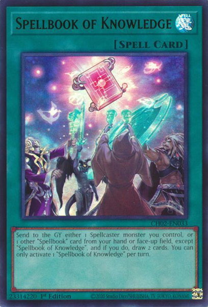 Spellbook of Knowledge trading card from THE CHRONICLES DECK: Spirit Charmers (All-Foil Edition) Spellbook of Knowledge - THE CHRONICLES DECK: Spirit Charmers (All-Foil Edition) YuGiOh trading card