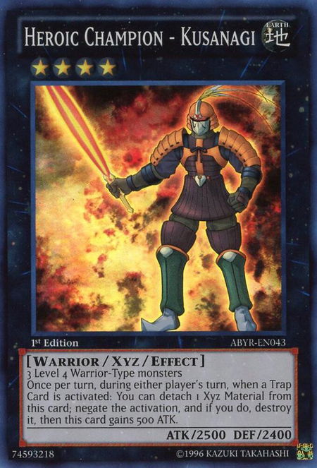 Heroic Champion - Kusanagi - Abyss Rising YuGiOh trading card