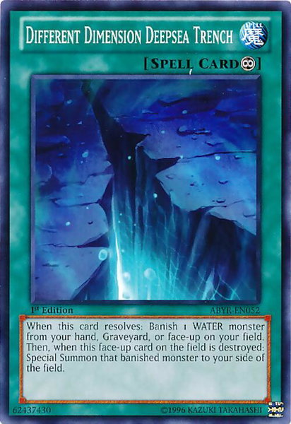 Different Dimension Deepsea Trench trading card from Abyss Rising Different Dimension Deepsea Trench - Abyss Rising YuGiOh trading card