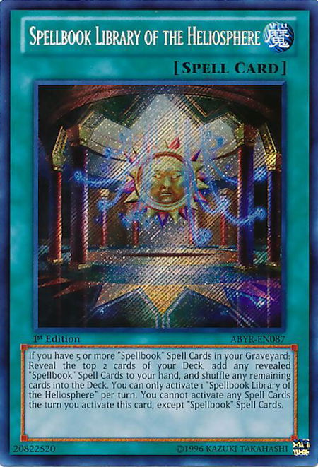 Spellbook Library of the Heliosphere - Abyss Rising YuGiOh trading card