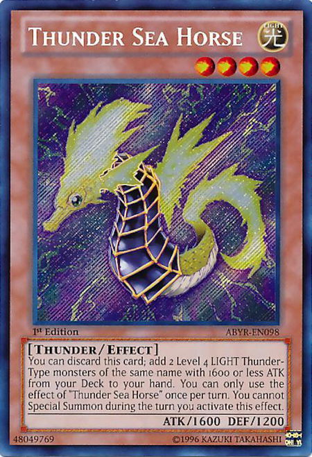 Thunder Sea Horse - Abyss Rising YuGiOh trading card