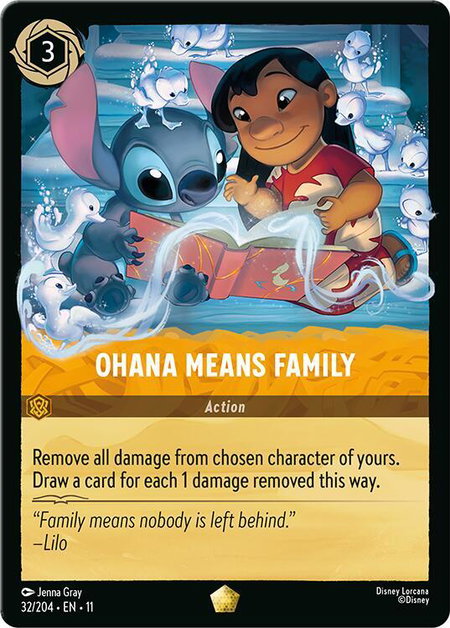 Ohana Means Family - Winterspell Disney Lorcana trading card