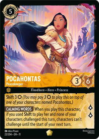 Pocahontas - Peacekeeper - Winterspell (11) #22/204 - Legendary Disney Lorcana Trading Card