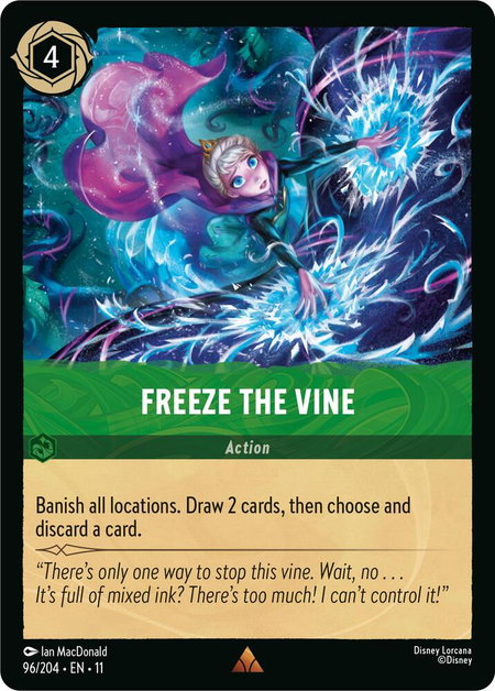 Freeze the Vine trading card from Winterspell Freeze the Vine - Winterspell Disney Lorcana trading card