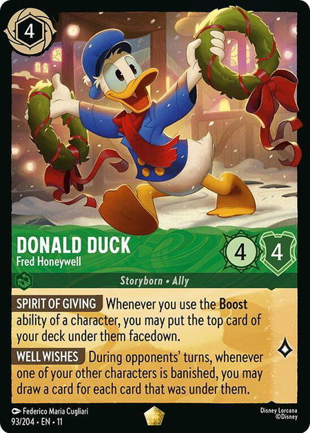 Donald Duck - Fred Honeywell - Winterspell Disney Lorcana trading card