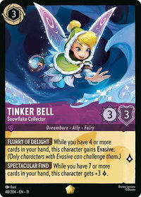 Tinker Bell - Snowflake Collector - Winterspell (11) #48/204 - Legendary Disney Lorcana Trading Card