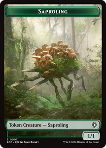 Saproling // The Monarch Double-Sided Token - Commander: Lorwyn Eclipsed (ECC) #7 // 12 - Token Magic: The Gathering Trading Card