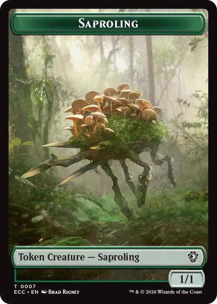 Saproling // The Monarch Double-Sided Token trading card from Commander: Lorwyn Eclipsed Saproling // The Monarch Double-Sided Token - Commander: Lorwyn Eclipsed Magic: The Gathering trading card