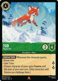 Tod - Playful Kit - Winterspell (11) #90/204 - Rare Disney Lorcana Trading Card