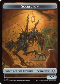 Scarecrow // Treasure Double-Sided Token - Commander: Lorwyn Eclipsed (ECC) #11 // 10 - Token Magic: The Gathering Trading Card