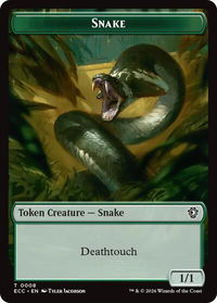 Snake // Scarecrow Double-Sided Token - Commander: Lorwyn Eclipsed (ECC) #8 // 11 - Token Magic: The Gathering Trading Card