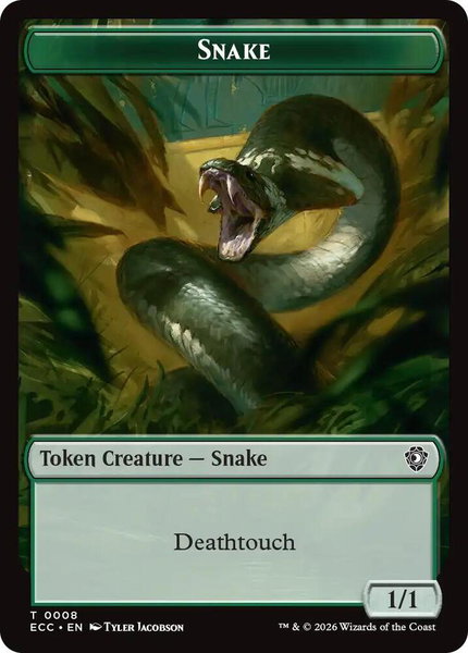Snake // Scarecrow Double-Sided Token trading card from Commander: Lorwyn Eclipsed Snake // Scarecrow Double-Sided Token - Commander: Lorwyn Eclipsed Magic: The Gathering trading card