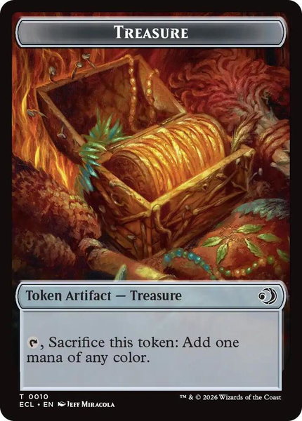 Treasure // Shapeshifter Double-Sided Token - Commander: Lorwyn Eclipsed Magic: The Gathering trading card