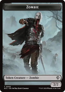 Zombie // Elf Warrior Double-Sided Token - Commander: Lorwyn Eclipsed (ECC) #3 // 4 - Token Magic: The Gathering Trading Card