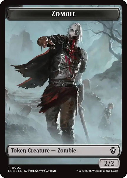Zombie // Elf Warrior Double-Sided Token trading card from Commander: Lorwyn Eclipsed Zombie // Elf Warrior Double-Sided Token - Commander: Lorwyn Eclipsed Magic: The Gathering trading card