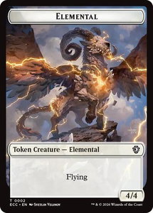 Elemental (0002) // Elemental (0009) Double-Sided Token - Commander: Lorwyn Eclipsed (ECC) #2 // 9 - Token Magic: The Gathering Trading Card