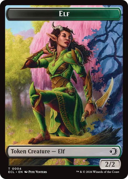 Elf // Kithkin (0007) Double-Sided Token - Lorwyn Eclipsed Magic: The Gathering trading card