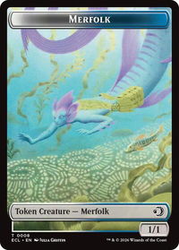 Merfolk // Worm Double-Sided Token - Lorwyn Eclipsed (ECL) #8 // 9 - Token Magic: The Gathering Trading Card