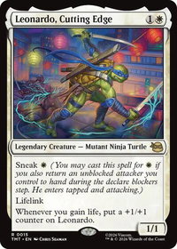 Leonardo, Cutting Edge - Teenage Mutant Ninja Turtles (TMT) #15 - Rare Magic: The Gathering Trading Card