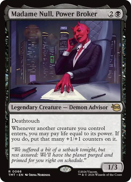 Madame Null, Power Broker - Teenage Mutant Ninja Turtles Magic: The Gathering trading card