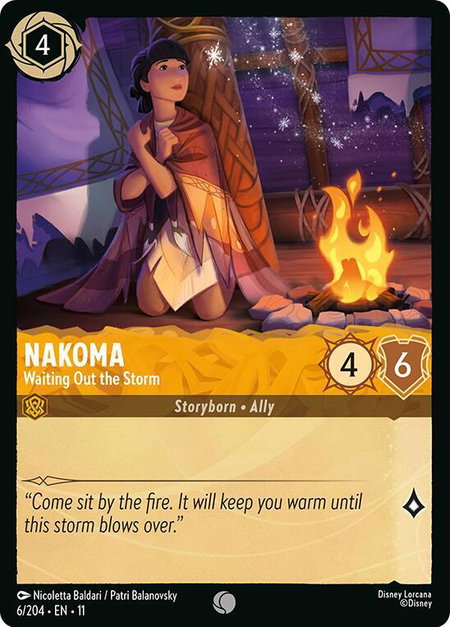 Nakoma - Waiting Out the Storm trading card from Winterspell Nakoma - Waiting Out the Storm - Winterspell Disney Lorcana trading card