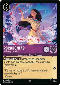 Pocahontas - Following the Wind - Winterspell (11) #42/204 - Super Rare Disney Lorcana Trading Card