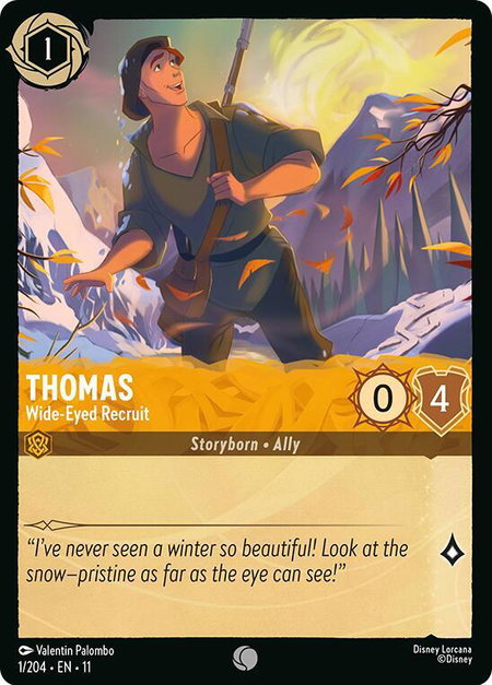 Thomas - Wide-Eyed Recruit - Winterspell Disney Lorcana trading card