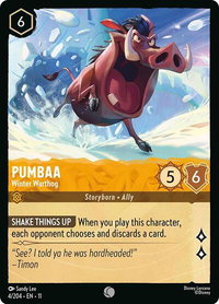 Pumbaa - Winter Warthog - Winterspell (11) #4/204 - Common Disney Lorcana Trading Card