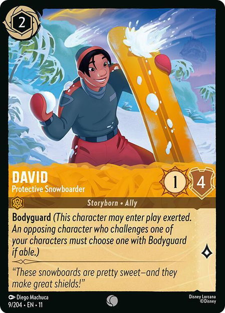David - Protective Snowboarder - Winterspell Disney Lorcana trading card