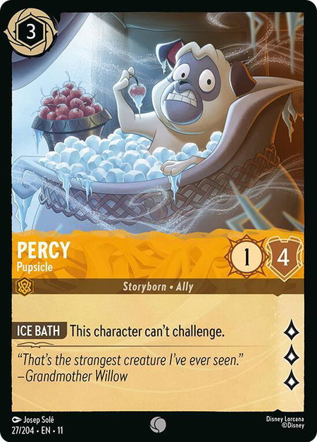 Percy - Pupsicle trading card from Winterspell Percy - Pupsicle - Winterspell Disney Lorcana trading card