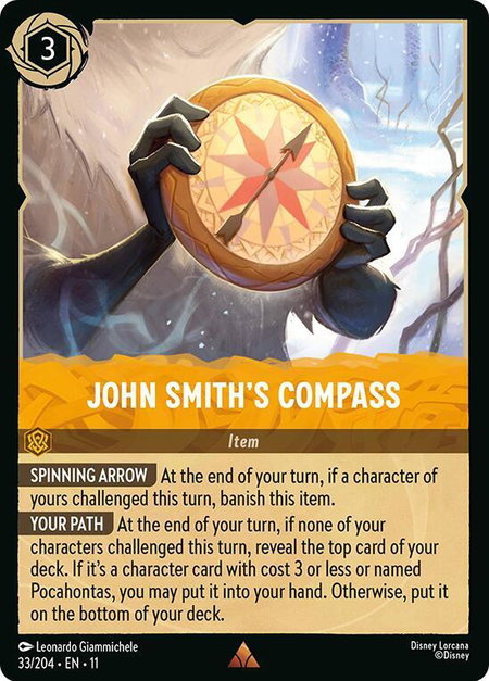 John Smith's Compass - Winterspell Disney Lorcana trading card