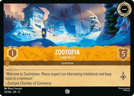 Zootopia - Tundratown - Winterspell Disney Lorcana trading card
