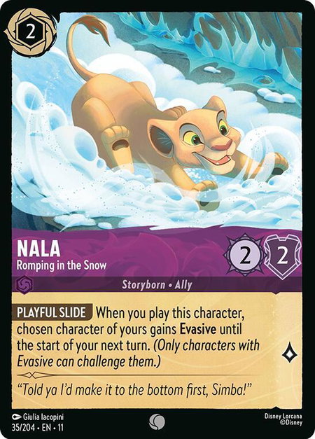 Nala - Romping in the Snow - Winterspell Disney Lorcana trading card