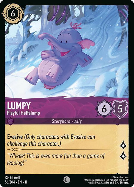 Lumpy - Playful Heffalump - Winterspell Disney Lorcana trading card
