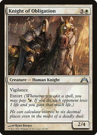 Knight of Obligation - Gatecrash (GTC) #18 - Uncommon Magic: The Gathering Trading Card
