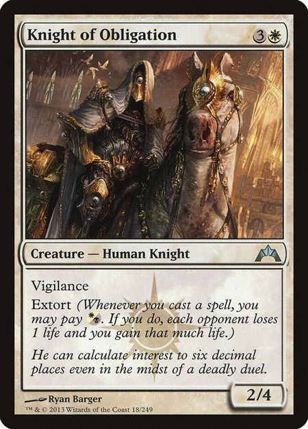 Knight of Obligation - Gatecrash Magic: The Gathering trading card