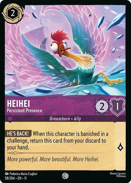 HeiHei - Persistent Presence - Winterspell Disney Lorcana trading card
