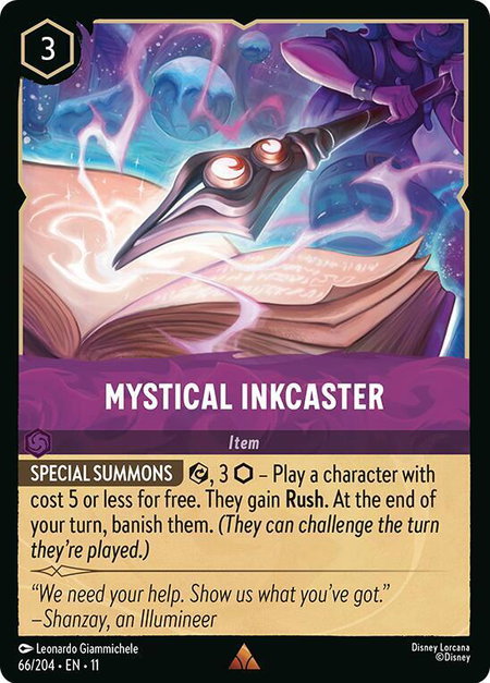 Mystical Inkcaster - Winterspell Disney Lorcana trading card