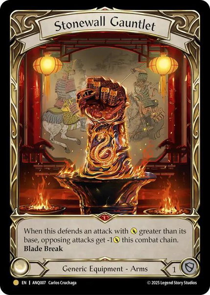 Stonewall Gauntlet - Compendium of Rathe - Antiquity Pack Flesh and Blood trading card