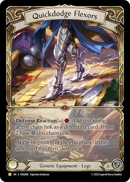 Quickdodge Flexors - Compendium of Rathe - Antiquity Pack Flesh and Blood trading card
