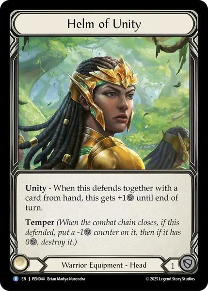 Helm of Unity trading card from Compendium of Rathe Helm of Unity - Compendium of Rathe Flesh and Blood trading card