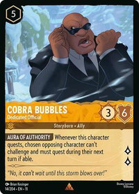 Cobra Bubbles - Dedicated Official - Winterspell (11) #14/204 - Rare Disney Lorcana Trading Card