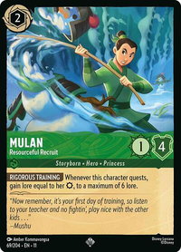 Mulan - Resourceful Recruit - Winterspell (11) #69/204 - Super Rare Disney Lorcana Trading Card