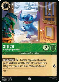 Stitch - Naughty Experiment - Winterspell (11) #70/204 - Common Disney Lorcana Trading Card