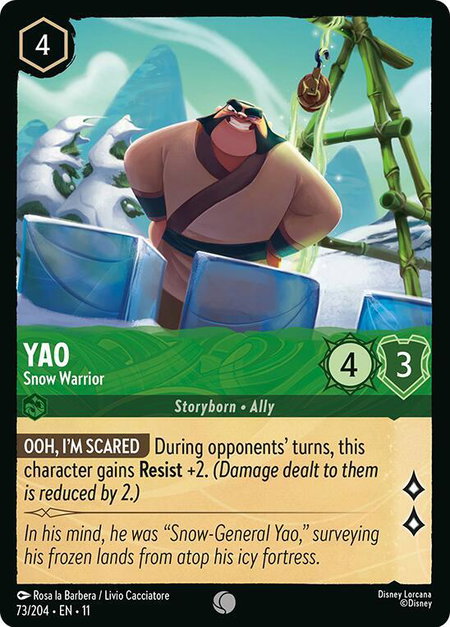 Yao - Snow Warrior - Winterspell Disney Lorcana trading card
