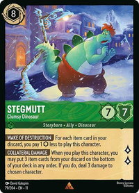 Stegmutt - Clumsy Dinosaur - Winterspell (11) #79/204 - Rare Disney Lorcana Trading Card