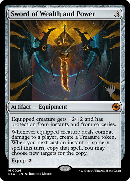 Sword of Wealth and Power trading card from Promo Pack: Lorwyn Eclipsed Sword of Wealth and Power - Promo Pack: Lorwyn Eclipsed Magic: The Gathering trading card