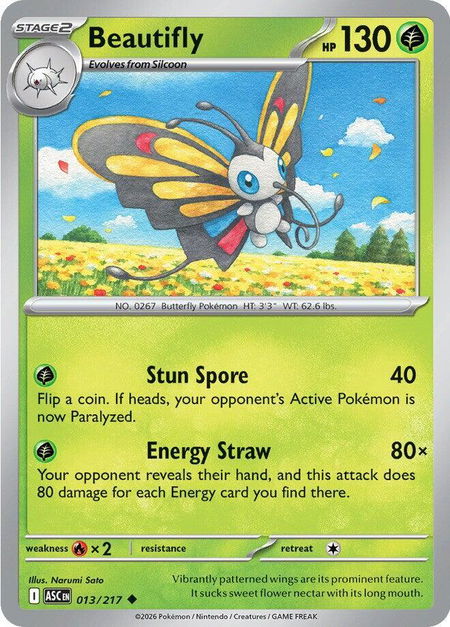 Beautifly - 013/217 - ME: Ascended Heroes Pokémon trading card